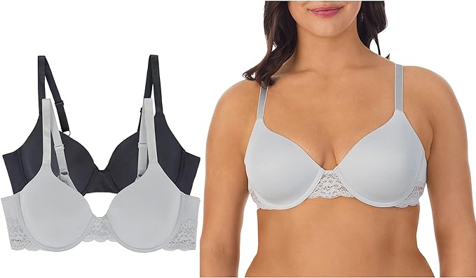 Ellen Tracy 2-Pack Everyday T-Shirt Bra with Underwire Style