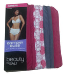 Bali Women's UG40WP Cottony Bliss Brief 4-Pack Assorted