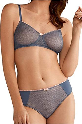 Amoena Jade Wire Free Seamless Lace Bra Denim Blue Bra 44353
