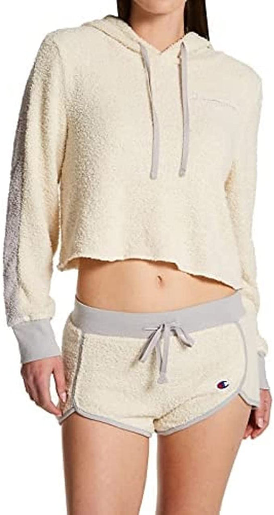 Champion Women s Plush Cropped Hoodie Shorts Sleep Set Style CSLCPS