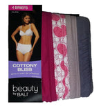 Bali Women's UG40WP Cottony Bliss Brief 4-Pack Assorted