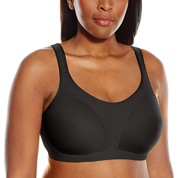 Bali Designs Women's Active Lifestyle Extra Cover Wire Free, Black/Blushing Pink Combo, 40B