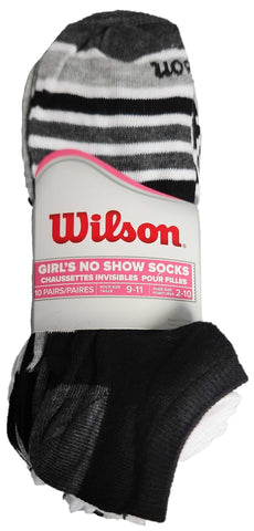 Wilson 10 Pairs Girl's No Show Socks RW7203G