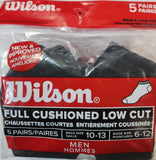 Wilson 5 Pairs Men's Full Cushioned Low Cut Socks