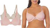 Ellen Tracy 2-Pack Everyday T-Shirt Bra with Underwire and Adjustable Straps Style 59392P2