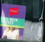 New Hanes Women's Assorted Jersey V-Neck T-Shirts 51W2BK Black Grey White Aqua