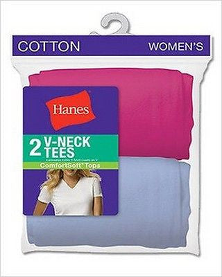 Hanes Women's Assorted Jersey V-Neck T-Shirts 2-Pack Style 51W2AS