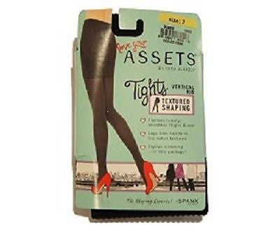 Assets By Sara Blakely Black Ribbed Tights Style #1660