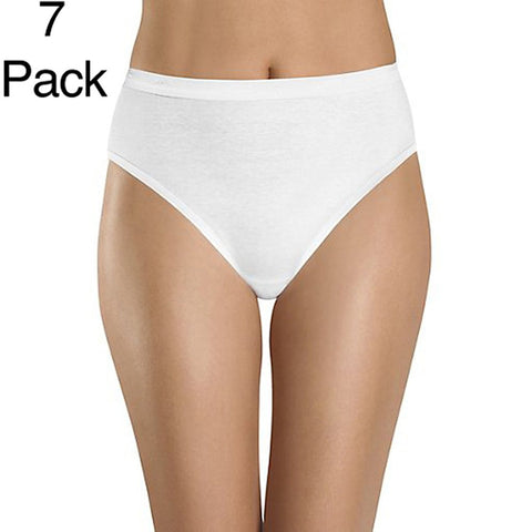 Hanes Womens Cotton Hi Cut Bikini Panties, 7 Pack