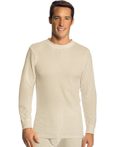 Hanes Men's Thermal Crew, M-Ecru