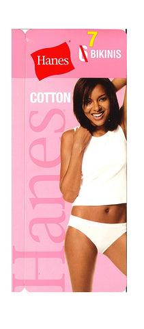 Hanes Cotton Bikinis White 7 Pack