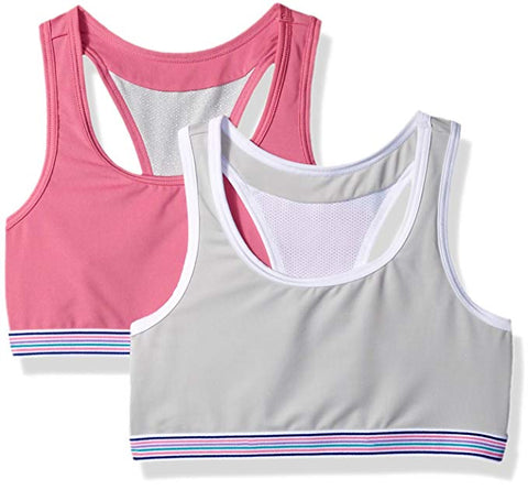 Hanes Big Girl's Comfort Flex Fit Wide Strap Seamless Racerback 2-Pack Bra