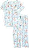 Karen Neuburger Women's Pajama Short Sleeve Dot Girlfriend Capri Crop Pj Set