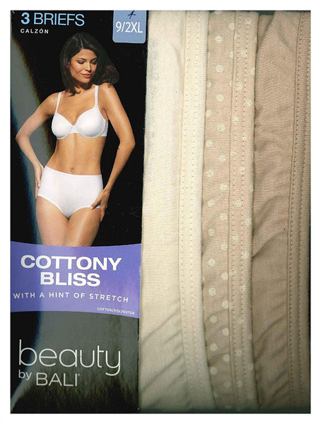 Beauty by Bali Women's Cottony Bliss Briefs 3-Pack Style UT40WP