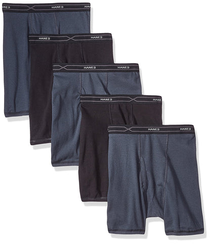 Hanes 5-Pack Men's X-Temp Comfort Cool Black/Gray Boxer Briefs