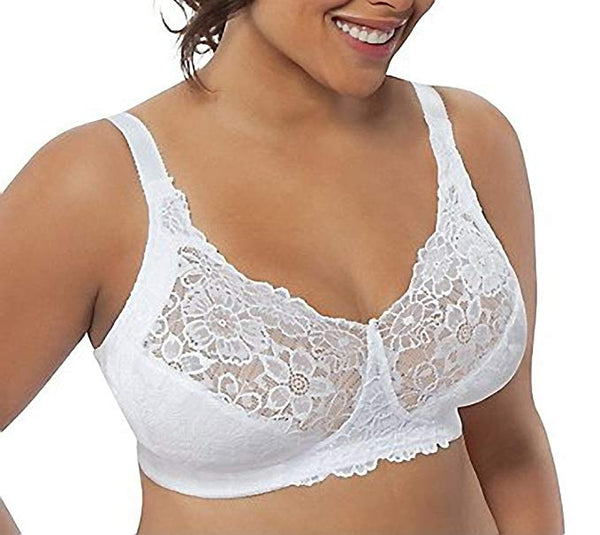 Just My Size Women's Comfort Lace Hidden Shapers Plus Size Bra (1111), White, 46C