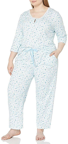 Karen Neuburger Women's Pajamas 3/4 Sleeve Pullover Henley Pj Set RF0292