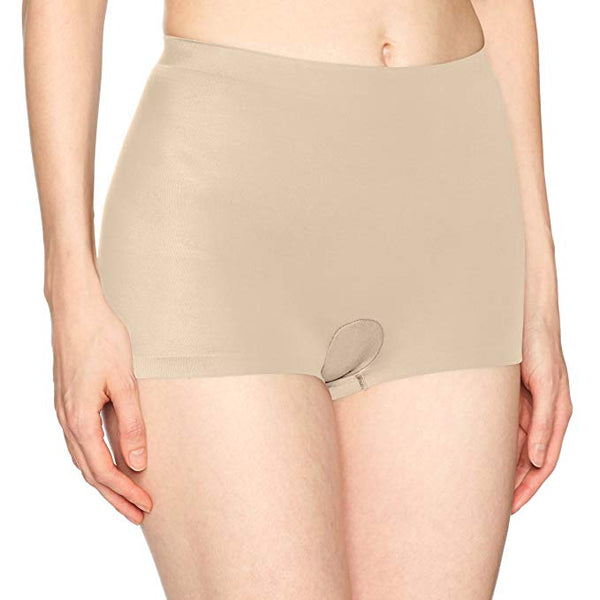 Flexees Women's Cover Your Bases Smoothing Boyshort, Transparent, Small