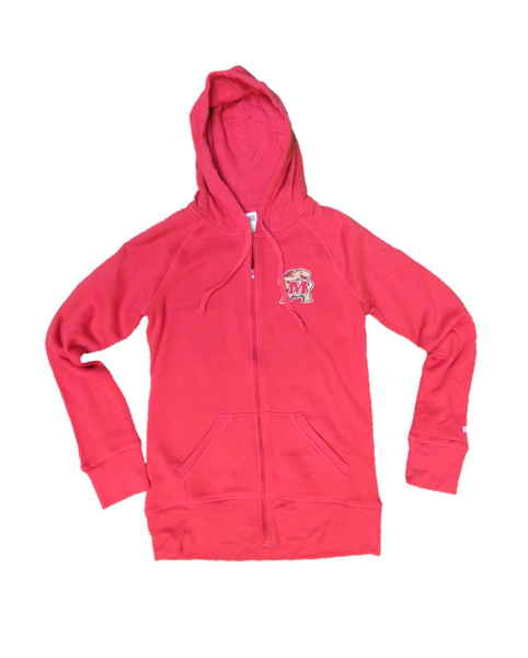 Soffe Athletic Wear Women Tops, Fleece Zip-Up Hoodie/Maryland