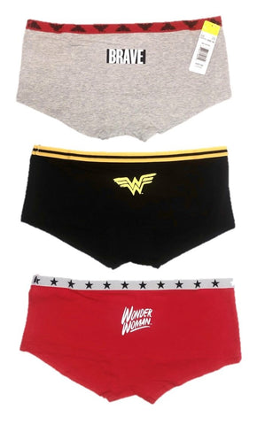 Wonder Woman 3 Pack Cotton Logo Hipsters