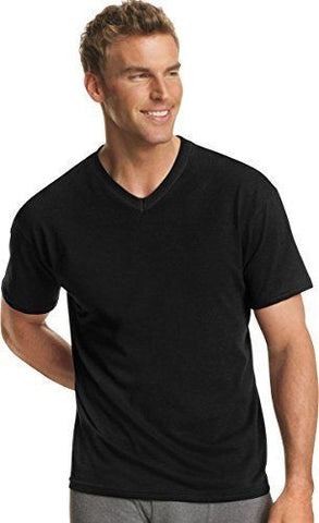 Men's Hanes Dyed ComfortSoft TAGLESS V-Neck Undershirt 4-Pack