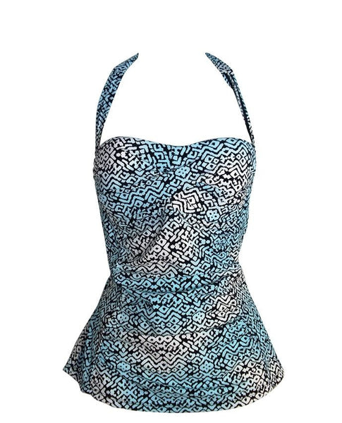 Assets by Sara Blakely Halter Swim Top with Ruffled Bottom #1746
