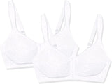 Just My Size Women's Front Close Soft Cup Plus Size Bra 2 Pack (1107)